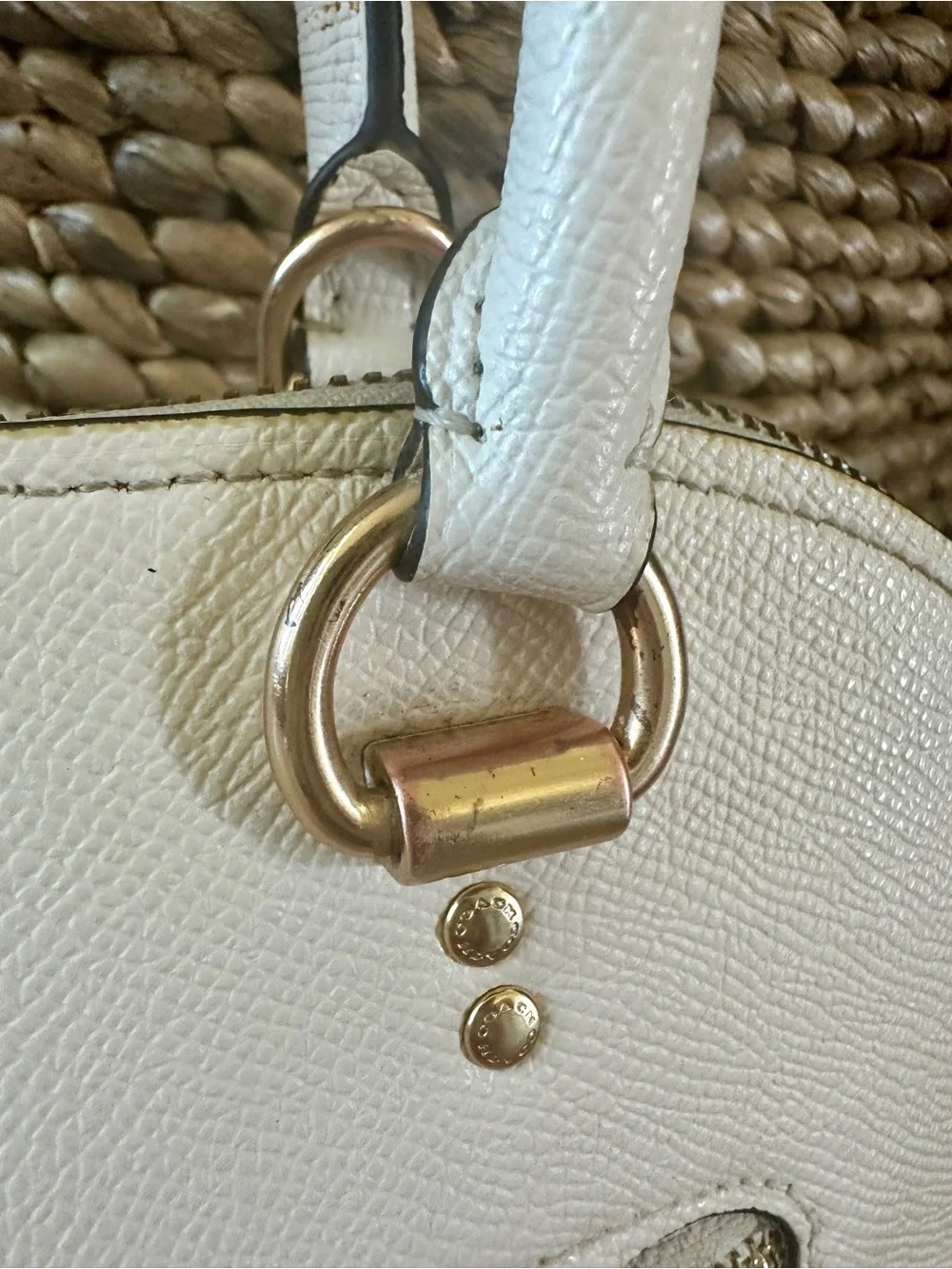 Coach Sierra Dome Satchel Chalk with Gold Hardware